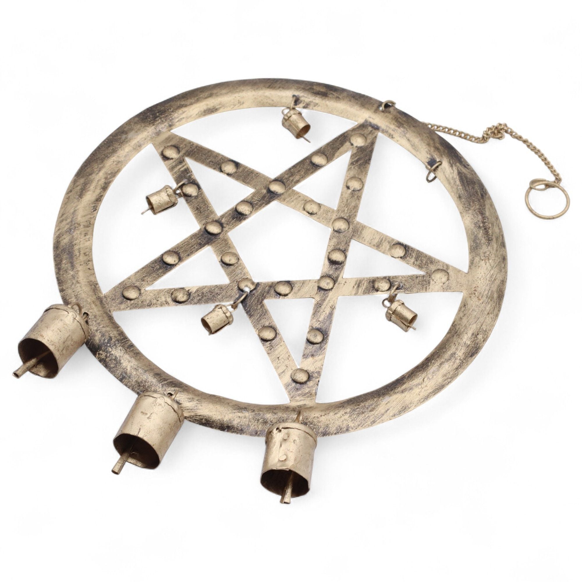 Sonajeros indios - pentágono con campanas 25x49 cm