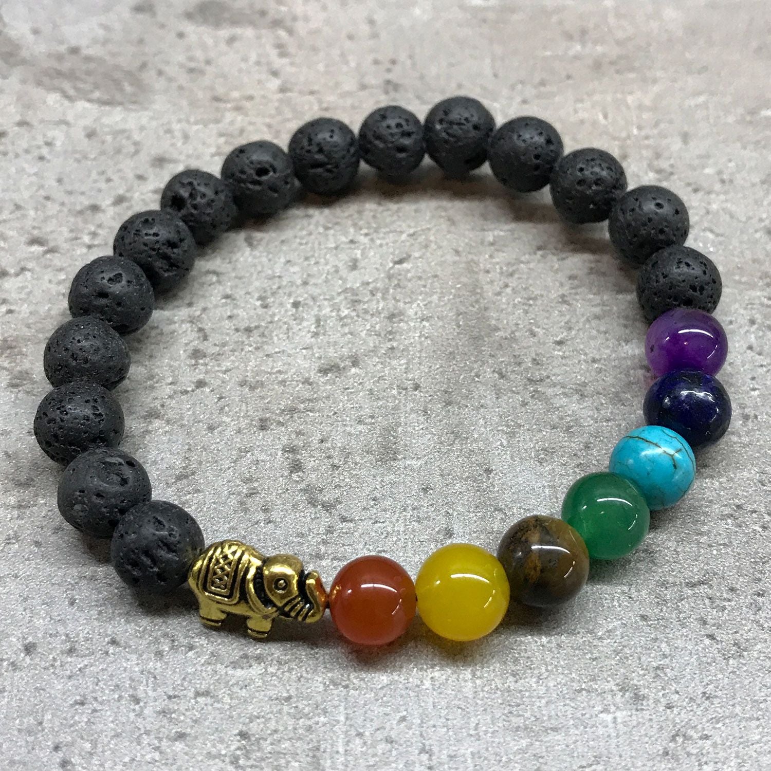 Pulsera de Piedra de Lava - Elefante - Chakra