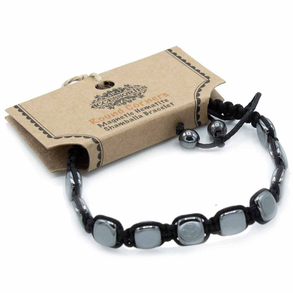 Pulsera Magnética Shamballa de Hematita -  Esquinas Redondeadas