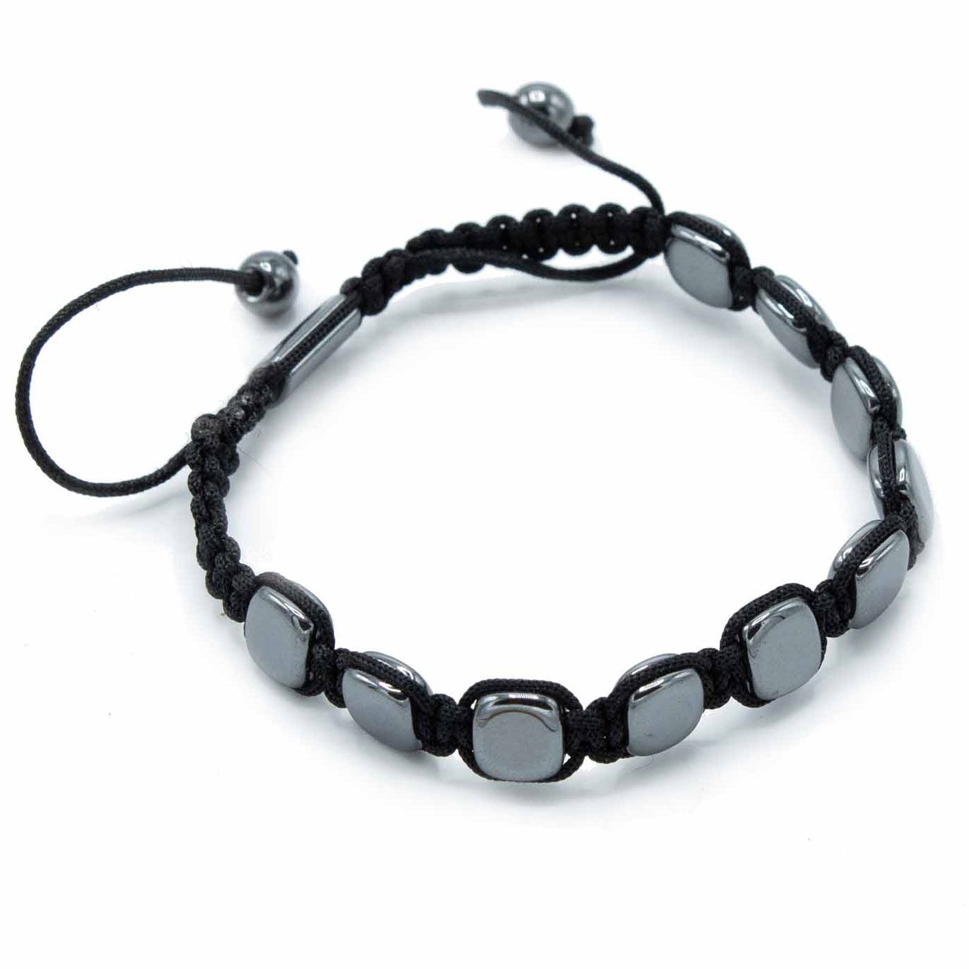 Pulsera Magnética Shamballa de Hematita -  Esquinas Redondeadas