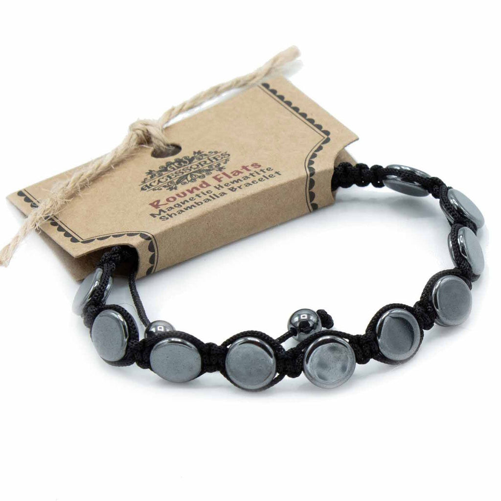 Pulsera Magnética Shamballa de Hematita  -  Círculos Planos