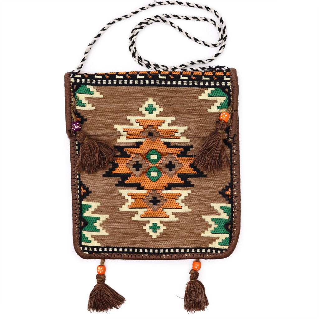 Bolso bandolera de festival Kilim beige