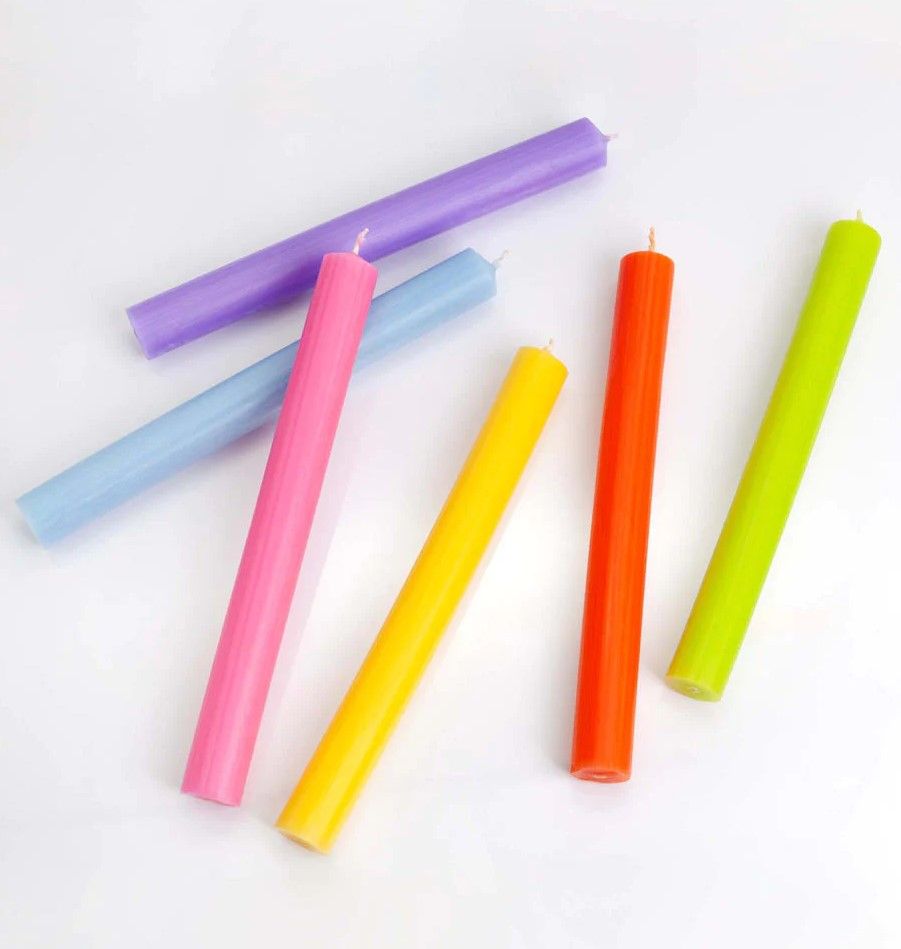 Velas a granel de color sólido - Aqua rústico - Paquete de 10