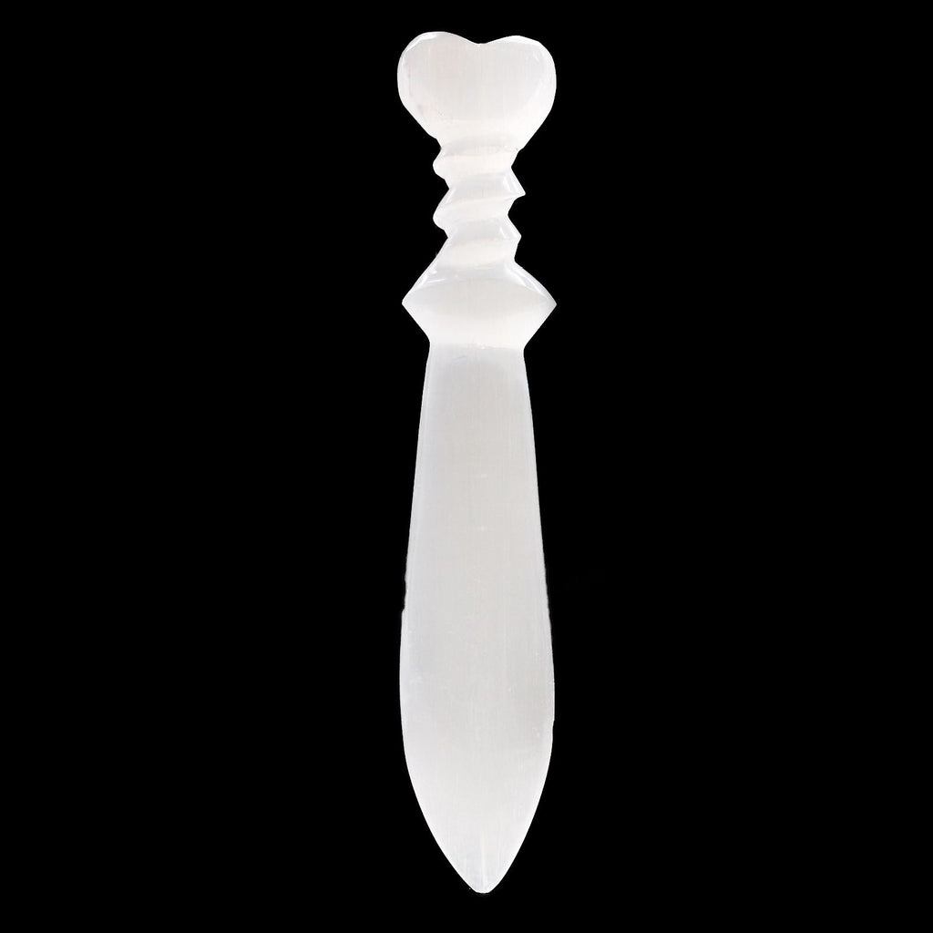 Cuchillo Ritual Selenite Lrg - Espiral (25cm)