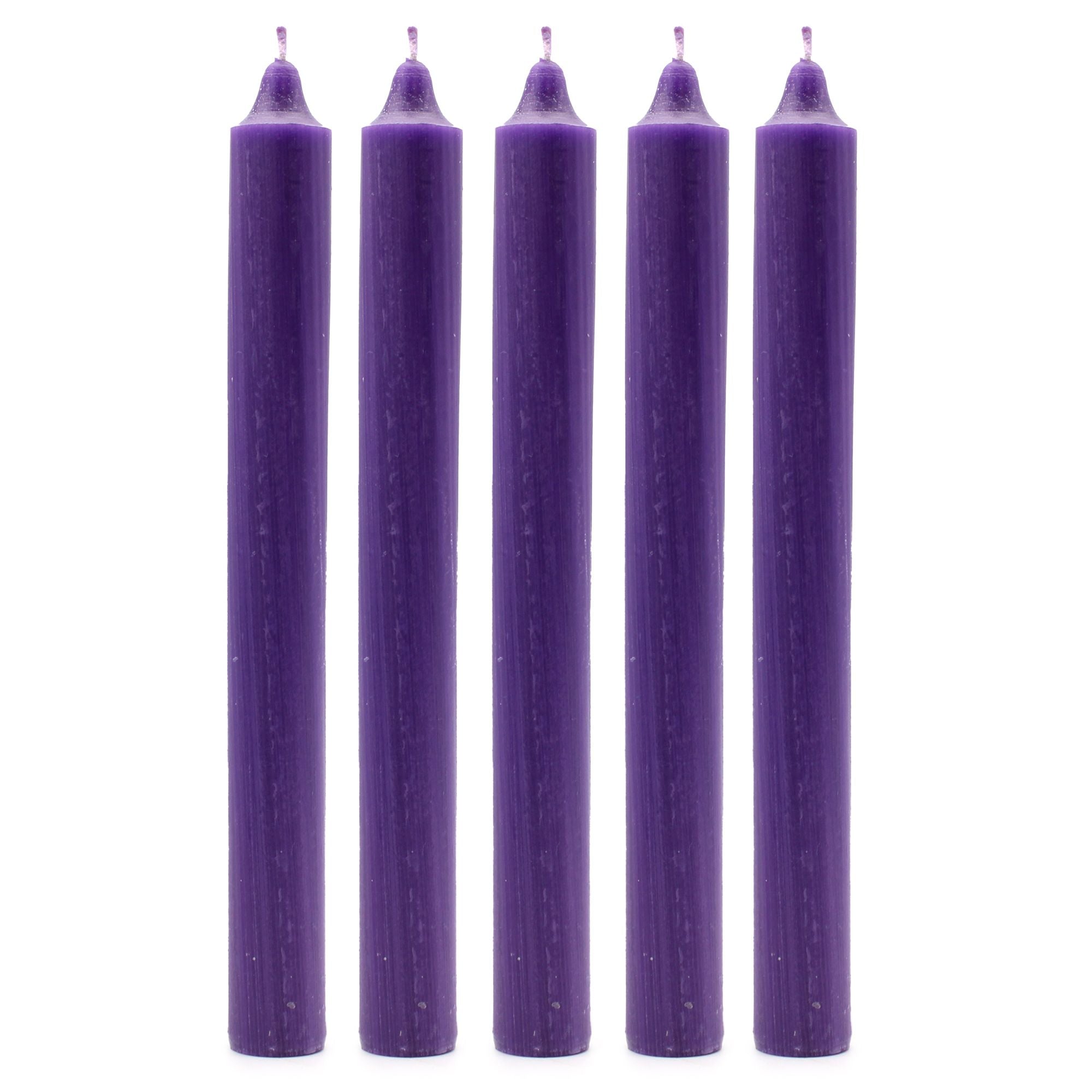 Juego de Velas de Mesa de Color Sólido - Pack de 21 - Violeta Rústico