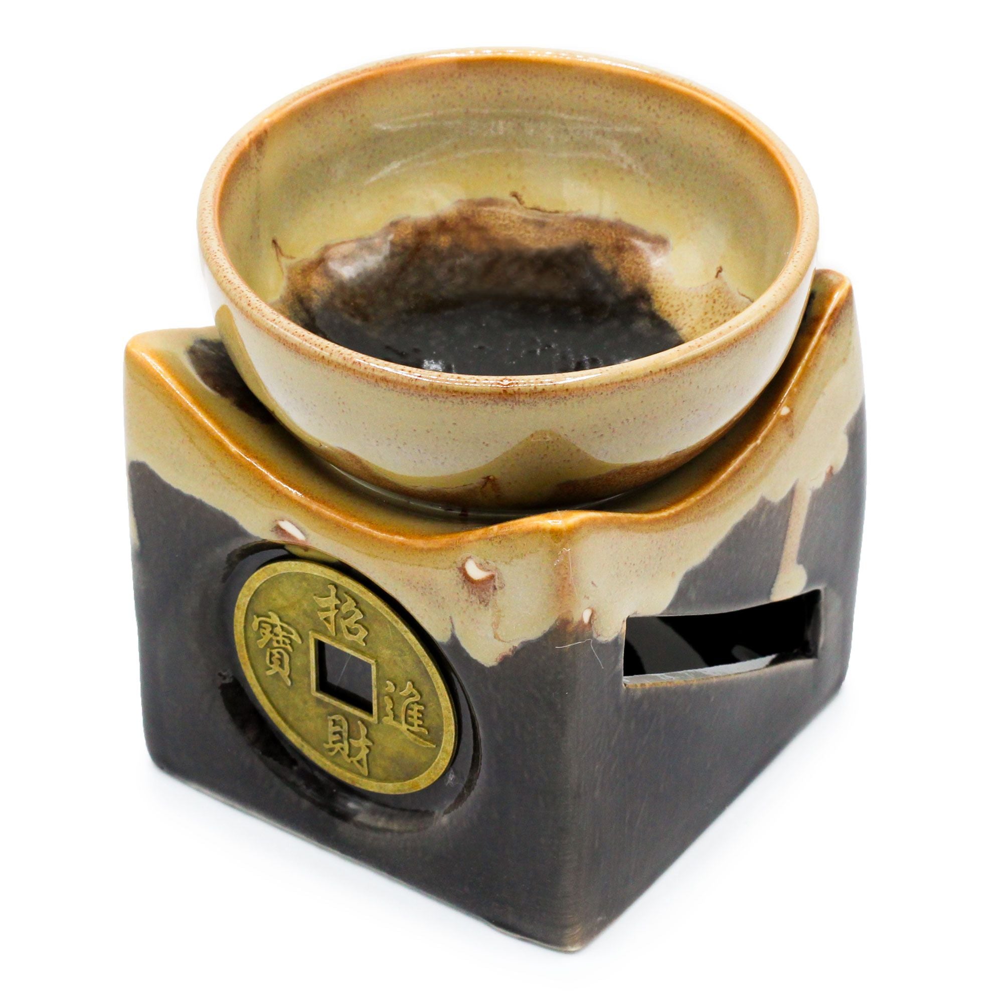 Quemador de aceite grande Moneda de la Suerte - Marrón