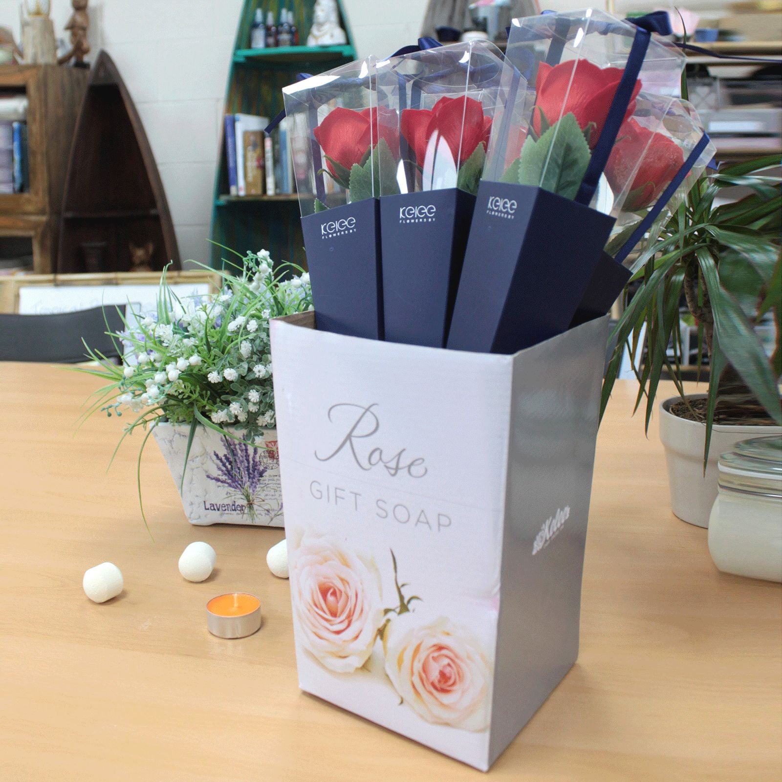 Expositor para rosas individuales