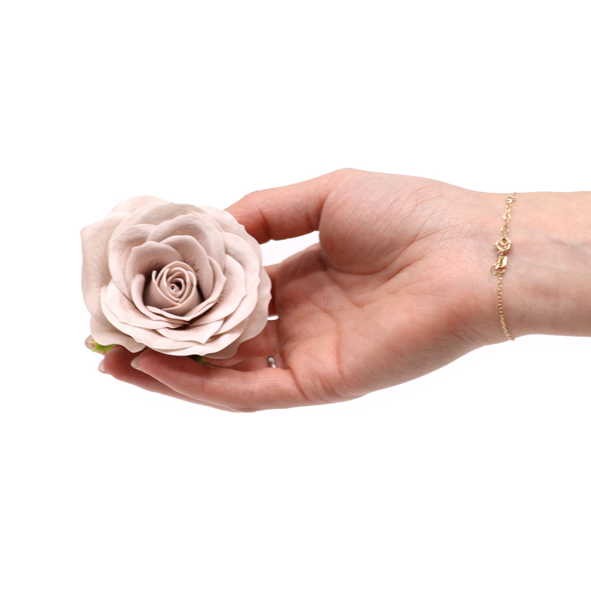 Flor de Jabón Artesanal - Grande Vintage Rose -  Beige