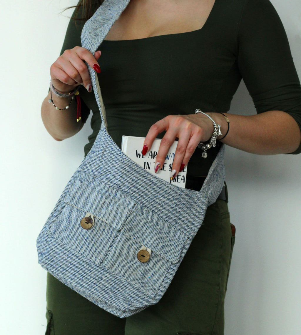 Bolso de Dos Bolsillos Tonos Naturales - Lavanda Suave - Mediano